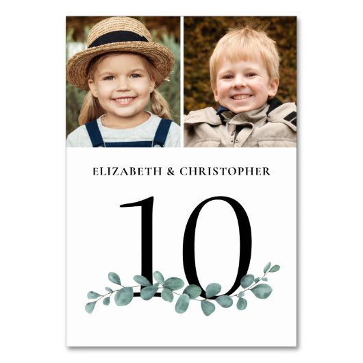 ユーカリ写真結婚表番号記号 テーブルナンバー (裏面)