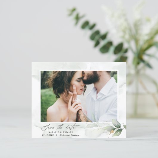 ユーカリ写真緑モダンのエレガントな救結婚式 (スタンド正面)