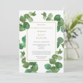 ユーカリ写真葬儀お祝い・オブ・ライフ 招待状 (スタンド正面)