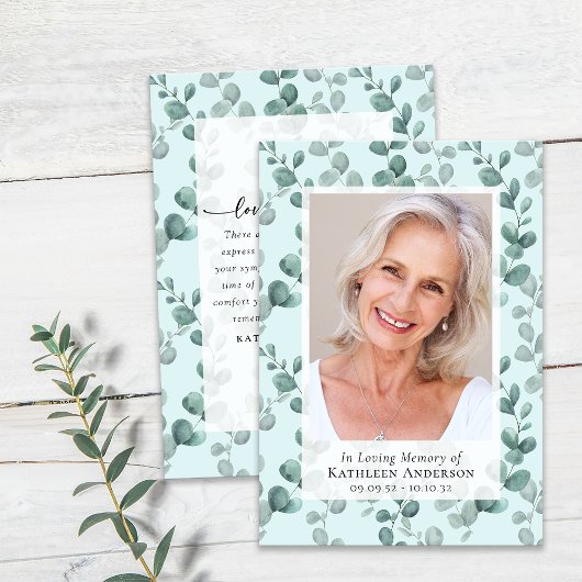 ユーカリ写真葬儀記念碑 サンキューカード