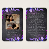 ユーカリ写真葬儀記念祈りの言葉カード (正面&裏面)