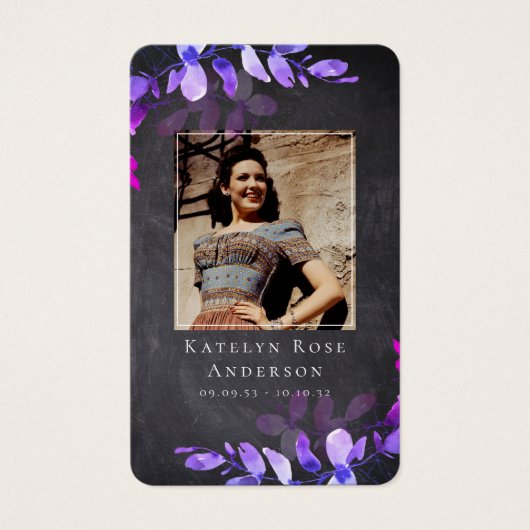 ユーカリ写真葬儀記念祈りの言葉カード (正面)