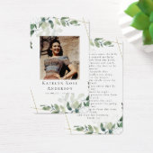 ユーカリ写真葬儀記念祈りの言葉カード (デスク)