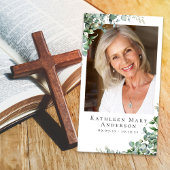 ユーカリ写真葬儀記念祈りの言葉カード