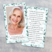 ユーカリ写真葬儀記念祈りの言葉カード コーリングカード