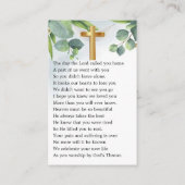 ユーカリ写真葬式祈りの言葉カード 名刺 (裏面)