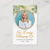 ユーカリ写真葬式祈りの言葉カード 名刺 (正面)