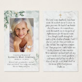 ユーカリ写真記念祈りの言葉カード (正面&裏面)