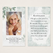 ユーカリ写真記念祈りの言葉カード (正面&裏面)