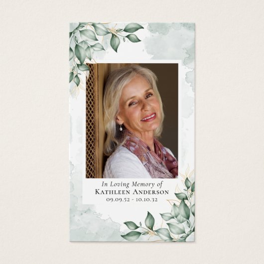 ユーカリ写真記念祈りの言葉カード (正面)