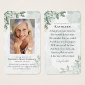 ユーカリ写真記念祈りの言葉カード (正面&裏面)