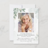 ユーカリ写真記念祈りの言葉カード ノートカード (正面)