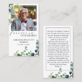 ユーカリ写真記念祈りの言葉カード 名刺 (正面/裏面)