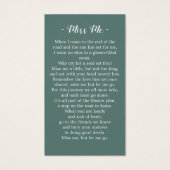 ユーカリ写真追悼式祈りの言葉カード (裏面)