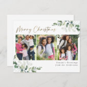ユーカリ写真金箔メリークリスマス シーズンカード (正面/裏面)