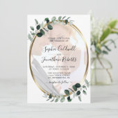 ユーカリ写真QRコードRSVP 結婚's 招待状 (スタンド正面)