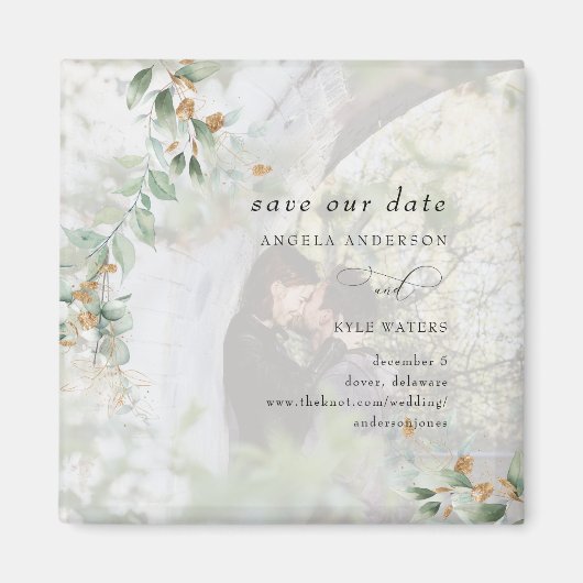 ユーカリ写真Save the Date Magnet マグネット (正面)