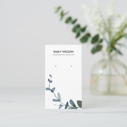 ユーカリ動物群群青コインイヤリング展示 名刺 (スタンド正面)