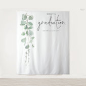 ユーカリ卒業名 卒業写真背景 タペストリー (正面)