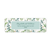 ユーカリ及び金ゴールド結婚グリッター差出人住所 ラベル (正面)