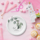 ユーカリ名前をカスタムするベビーシャワー ペーパープレート (パーティー)
