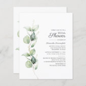 ユーカリ吸汁性ブライダルシャワー招待 (正面/裏面)