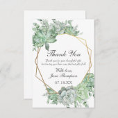 ユーカリ多肉植物縁どブライダルシャワー サンキューカード (正面/裏面)