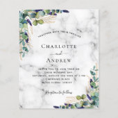 ユーカリ大理石QRコード結婚式招待状 チラシ (正面)