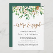 ユーカリ婚約した婚約パーティだモダン 招待状 (正面/裏面)