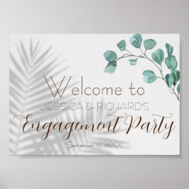 ユーカリ婚約ウェルカムポスターサイン ポスター