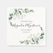 ユーカリ婚約パーティ スタンダードカクテルナプキン (正面)