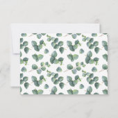 ユーカリ対角線金ゴールドフレームRSVP 出欠カード (裏面)