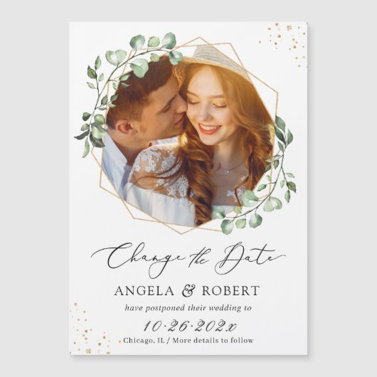 ユーカリ幾何写真日付磁石の変更 (正面)