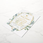 ユーカリ幾何学バーチャルシャワーbyメール 箔招待状 (回転した状態)