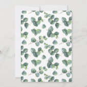 ユーカリ幾何学フレームブライダルシャワー侵入物 招待状 (裏面)