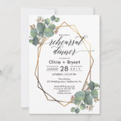 ユーカリ幾何学フレームリハーサルディナー 招待状 (正面)