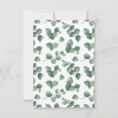 ユーカリ幾何学フレーム結婚の宿泊施設 招待状 (裏面)