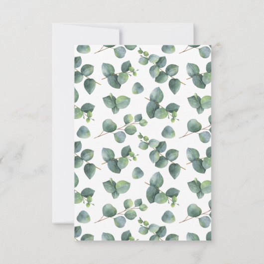 ユーカリ幾何学フレーム結婚の宿泊施設 招待状 (裏面)