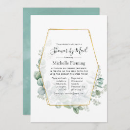ユーカリ幾何学ブライダルまたはベビーシャワーbyメール 招待状