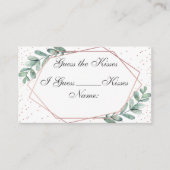 ユーカリ幾何学ブライダルシャワーゲームカード エンクロージャーカード (正面)