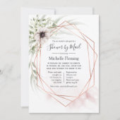 ユーカリ幾何学ベビー又はブライダルシャワーバイメール 招待状 (正面)