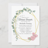 ユーカリ幾何学仮想ベビーシャワー 招待状 (正面)