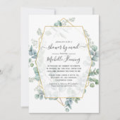 ユーカリ幾何学仮想ベビーシャワーbyメール 招待状 (正面)