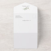 ユーカリ幾何学図書リクエスト赤ちゃんシャワー オールインワン招待状 (外側)