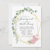 ユーカリ幾何学模様ベビーシャワーバイメール 招待状 (正面)