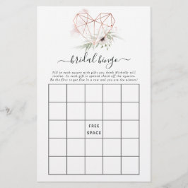 ユーカリ幾何学的なブライダルシャワー ビンゴ