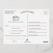 ユーカリ幾何学的な結婚式の出欠確認カード 本物 箔招待状ポストカード (裏面)