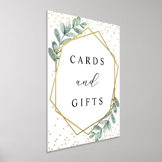 ユーカリ幾何学的ウェディングカード&ギフト実在 箔ポスター (レイダウン)