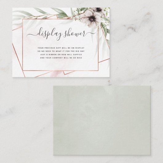 ユーカリ幾何学的ベビーシャワー表示シャワー エンクロージャーカード (正面/裏面)