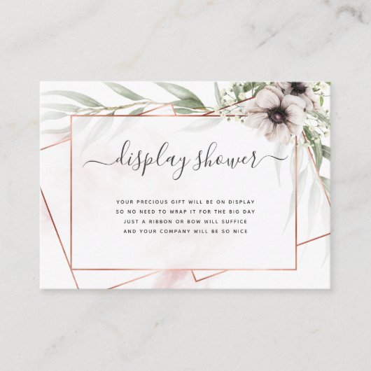 ユーカリ幾何学的ベビーシャワー表示シャワー エンクロージャーカード (正面)